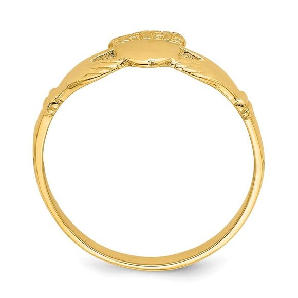 Kazi Luxury 14k Yellow Gold Polished Claddagh Ring